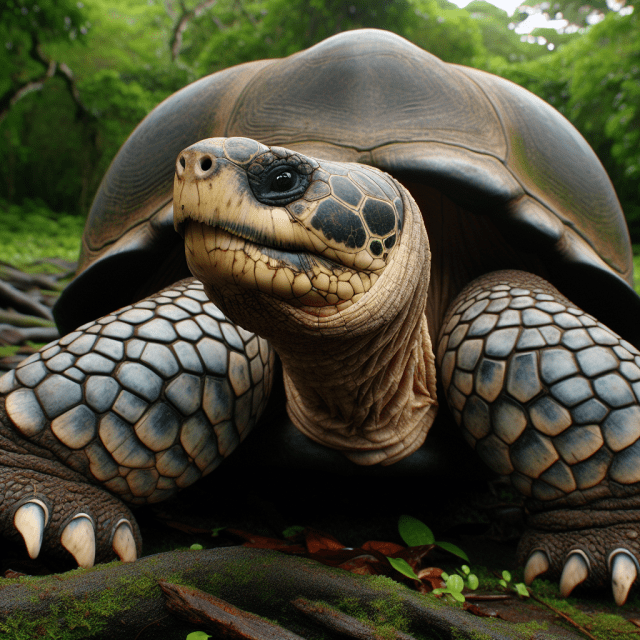 アメリカの大きな亀が野生で生活している写真