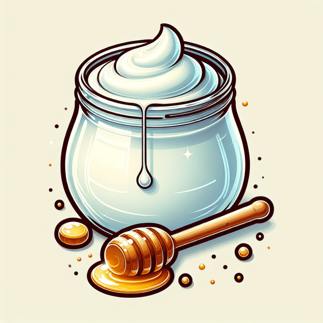 なめらかなヨーグルト　はちみつを添えて　イラスト