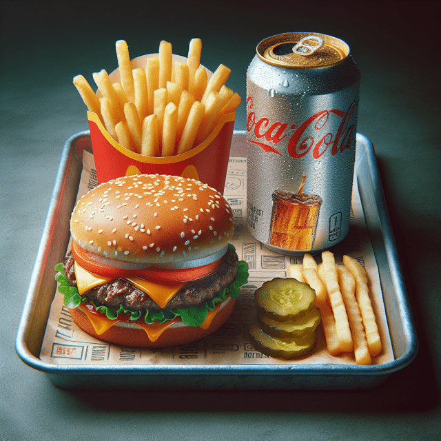 アメリカのファーストフード一人分　写真