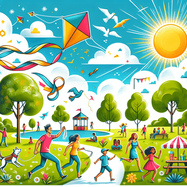 晴れた夏の日　さわやかなイラスト