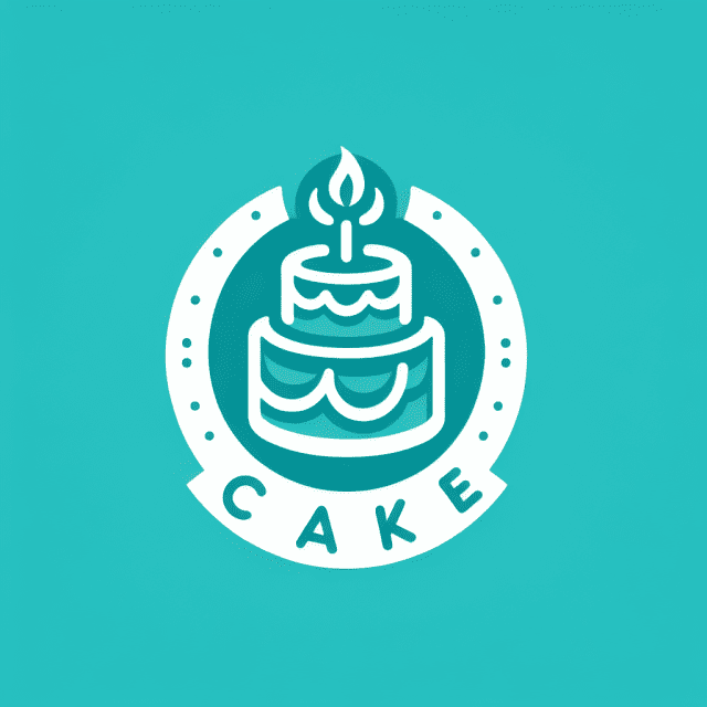 ケーキ屋さんの水色を基調にしたおしゃれなロゴ