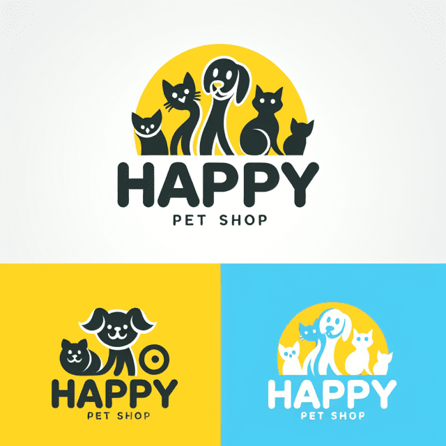 ペットショップ「HAPPY」のロゴ