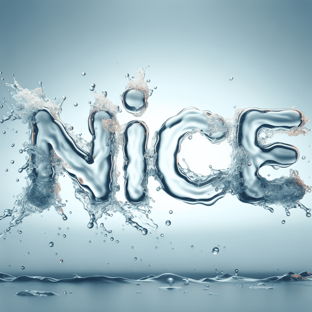 Niceという文字が書かれた水のイメージ　イラスト