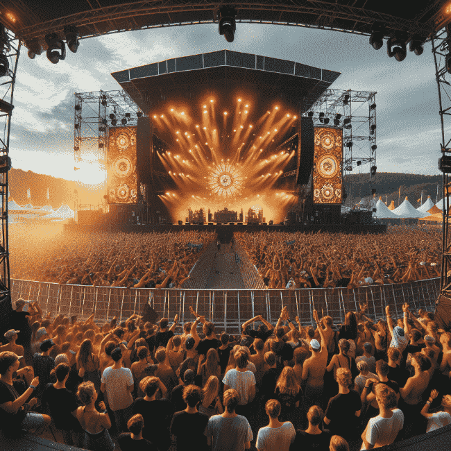 音楽フェスティバルをステージから見た風景