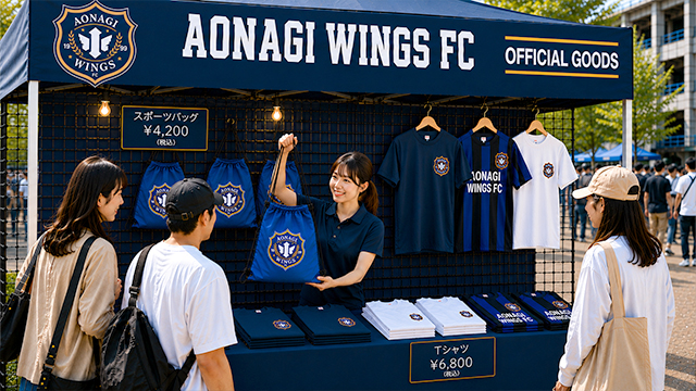 スポーツチームのグッズ販売