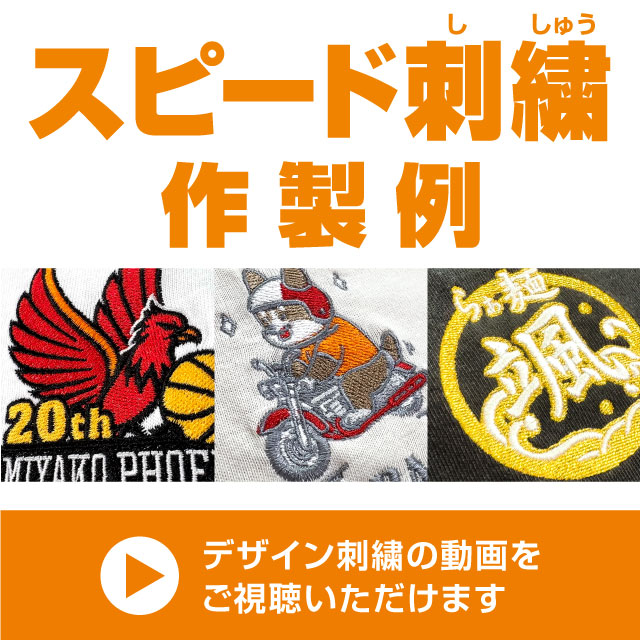 スピード刺繍作製例の動画を再生