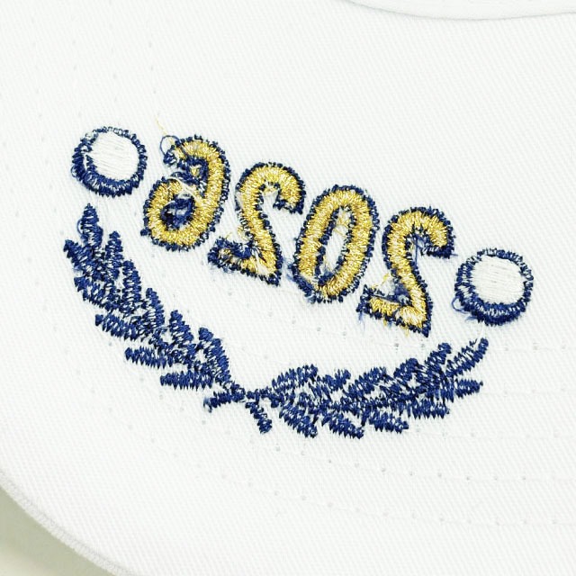 つば刺繍 作製例（デニムキャップ）