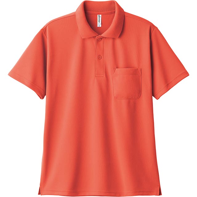 サンセットオレンジ｜爽快ポケット付きポロシャツ