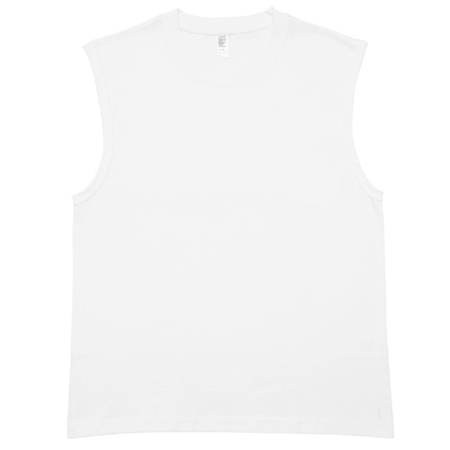 ホワイト｜ハイランクノースリーブTシャツ