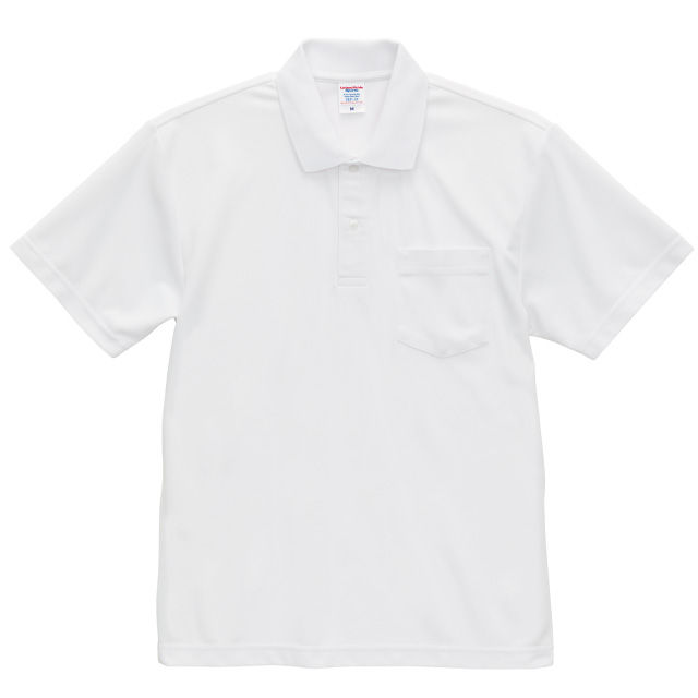 ホワイト｜デイリードライポケット付きポロシャツ
