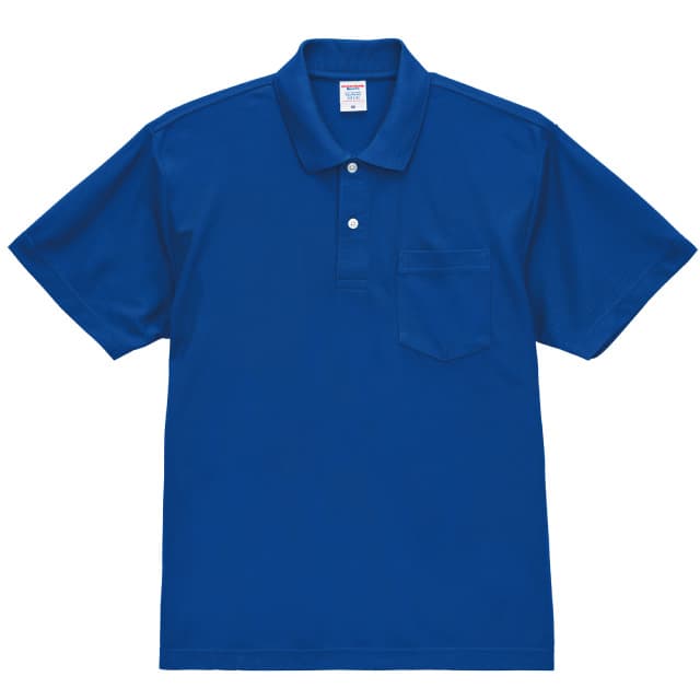 コバルトブルー｜デイリードライポケット付きポロシャツ