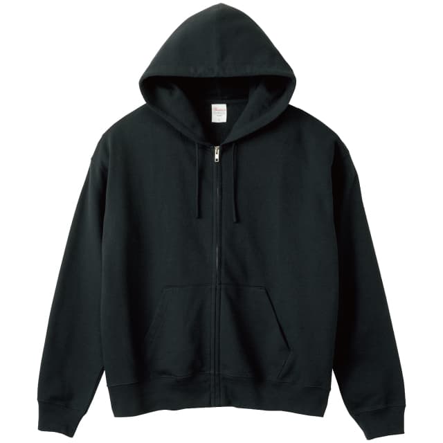 ブラック｜ストンとゆったりジップパーカー