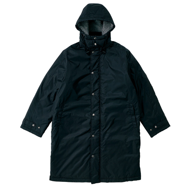 ブラック｜あったかボア付きベンチコート