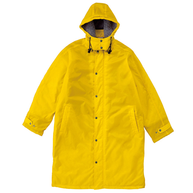 イエロー｜あったかボア付きベンチコート