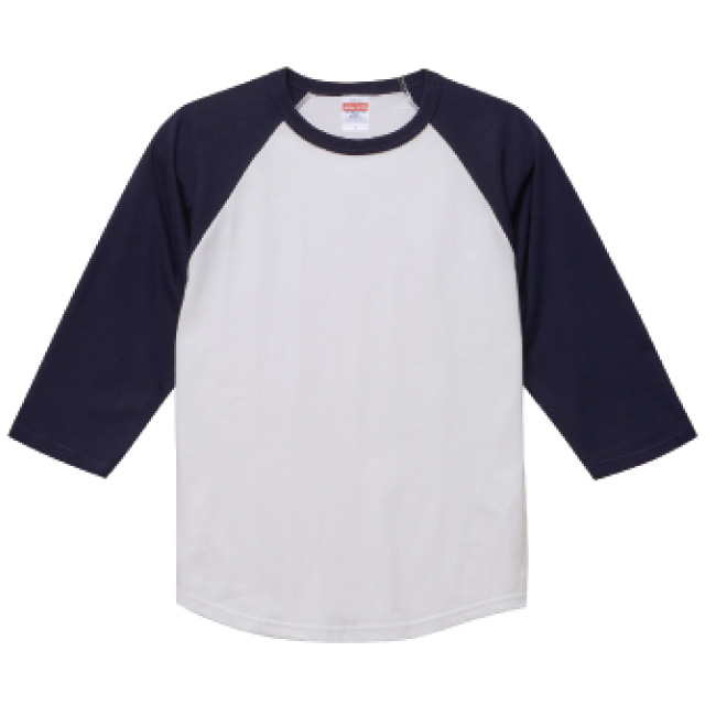 ホワイト×ネイビー｜ラグラン3/4スリーブ Tシャツ