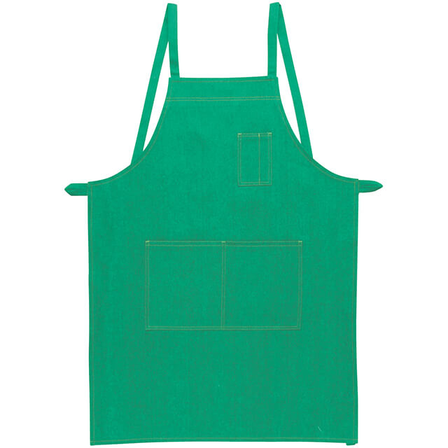 グリーン｜ワークエプロン（胸ポケット付）