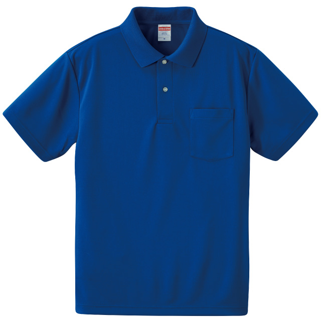 コバルトブルー｜さらさらドライポケット付きポロシャツ