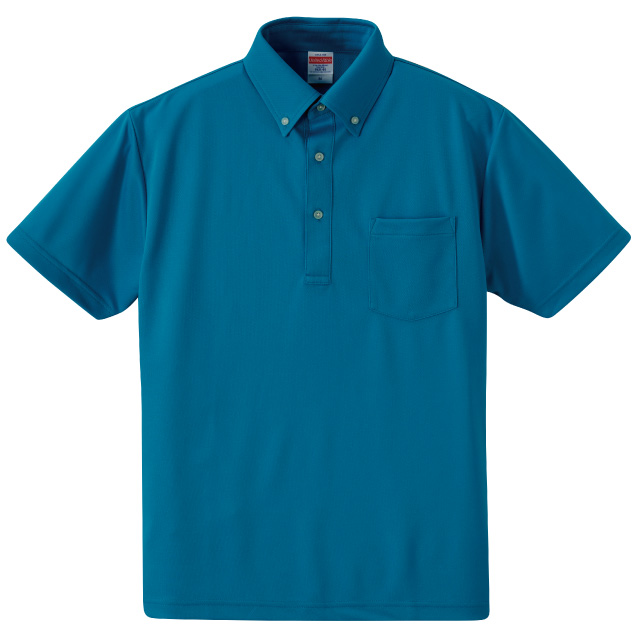 ターコイズブルー｜さらさらドライボタンダウンポロシャツ