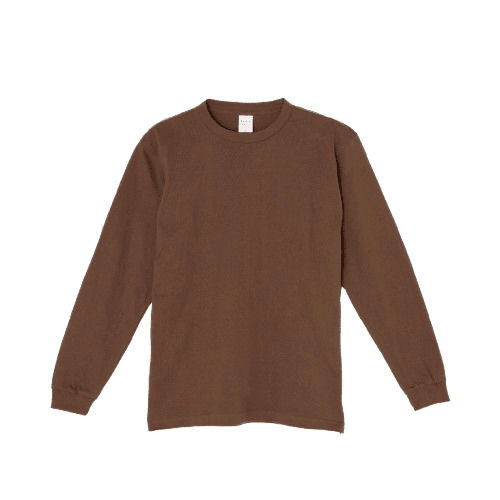 ダークブラウン｜長袖リブナイスTシャツ