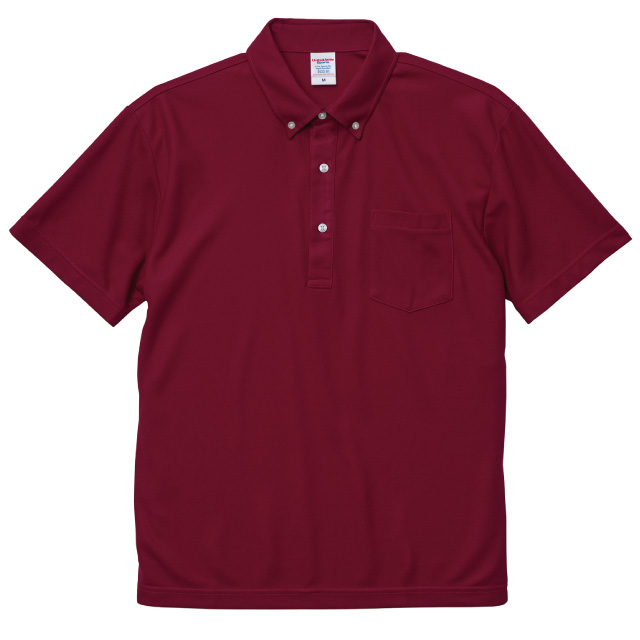 バーガンディ｜万能ドライポケット付きポロシャツ
