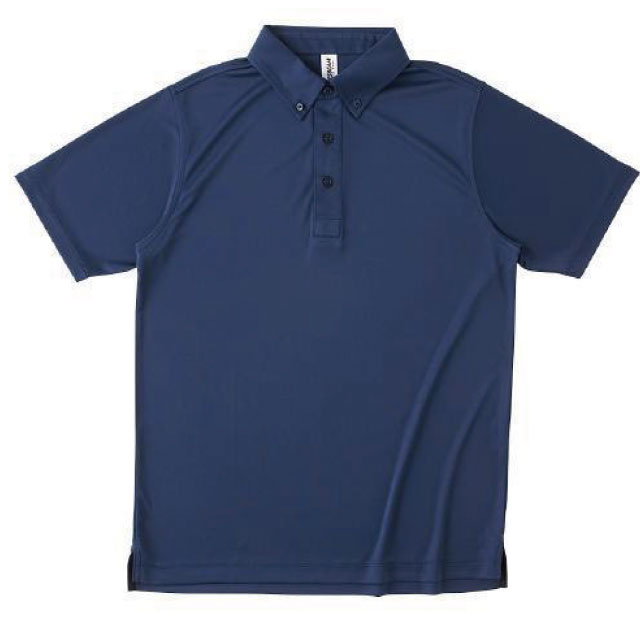 ネイビー｜マルチドライボタンダウンポロシャツ