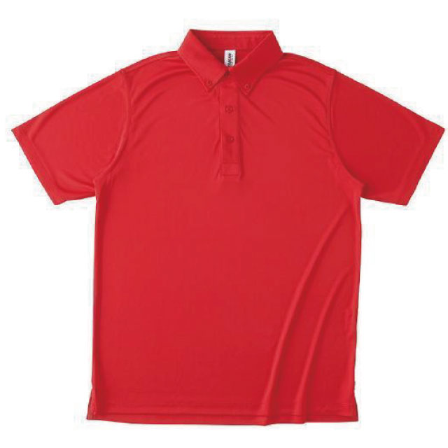 レッド｜マルチドライボタンダウンポロシャツ