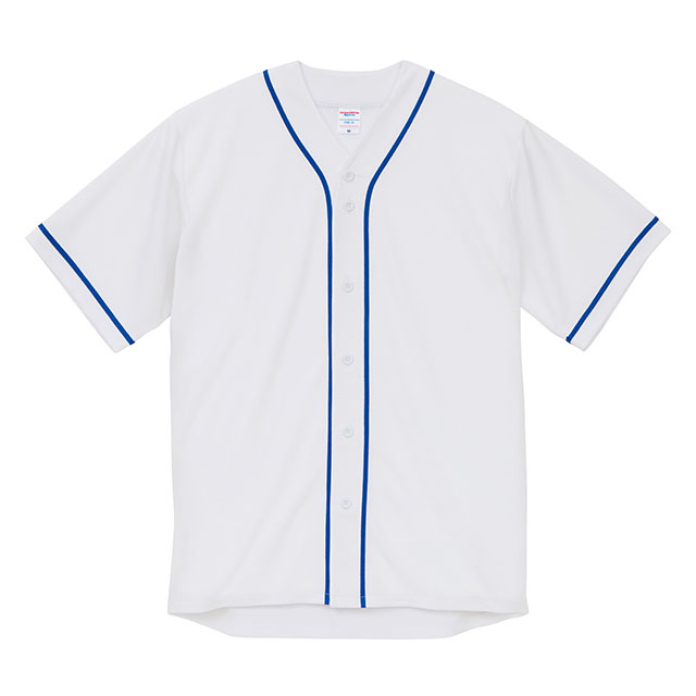 ホワイト×マリンブルー｜ドライアスレチックベースボールシャツ