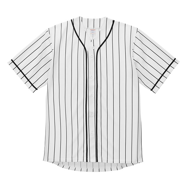 ホワイト×ブラックストライプ｜ドライアスレチックベースボールシャツ