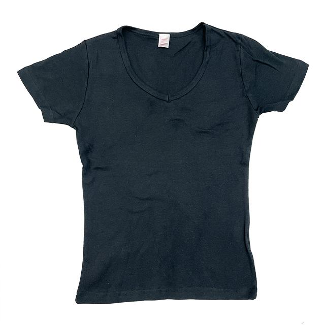 ブラック｜スリムフィットVネックTシャツ