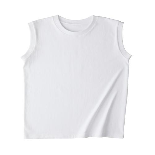 ホワイト｜やわらかノースリーブＴシャツ