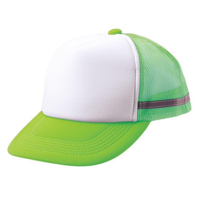 蛍光グリーン／ホワイト｜おまもりラインキャップ