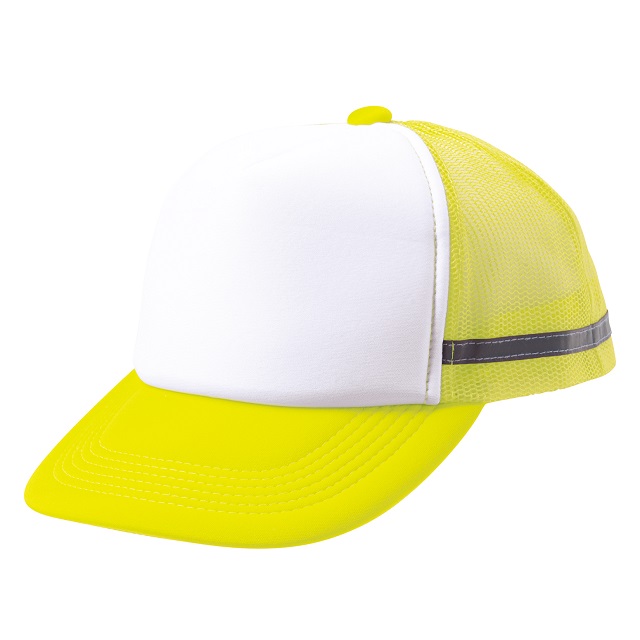 蛍光イエロー／ホワイト｜おまもりラインキャップ