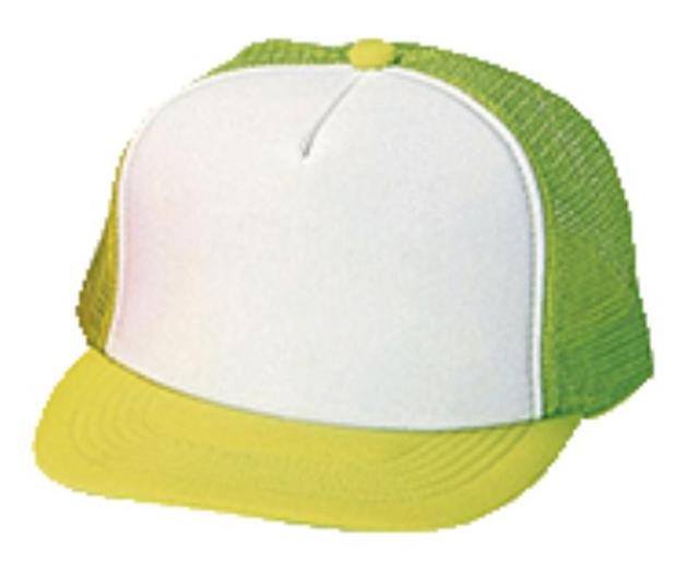 ホワイト×蛍光グリーン｜マルチキャップ