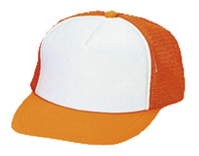 ホワイト×蛍光オレンジ｜マルチキャップ