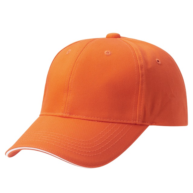 オレンジ／オフホワイト｜ラインバイザーキャップ