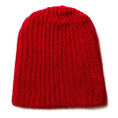 レッド｜コットンニット帽