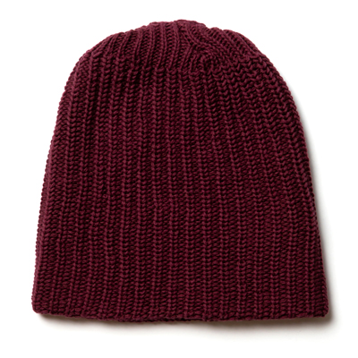 バーガンディ｜コットンニット帽