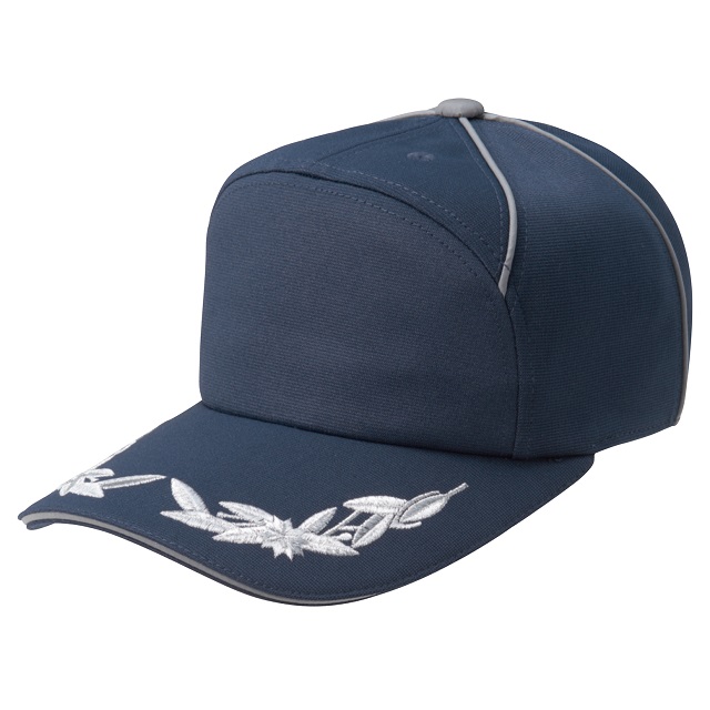 ネイビー（銀糸）｜夜光ラインリーフキャップ