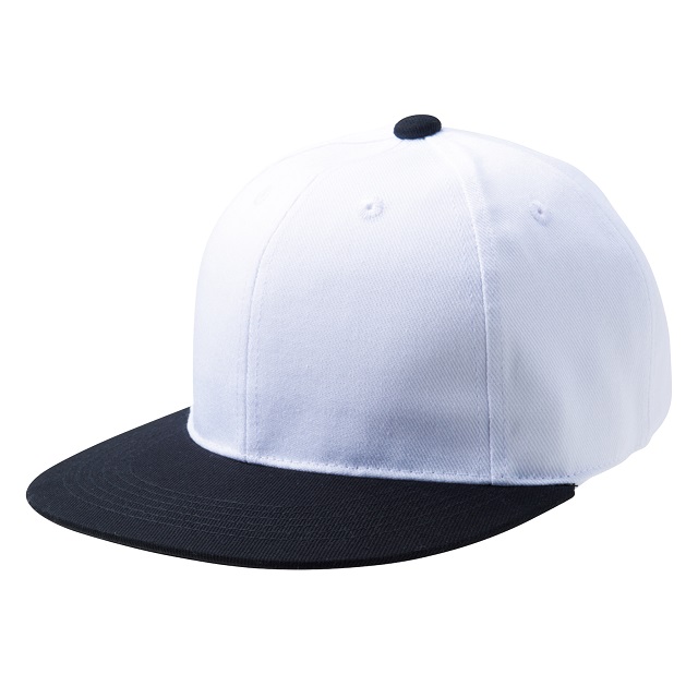ブラック／ホワイト｜フラットバイザーキャップ