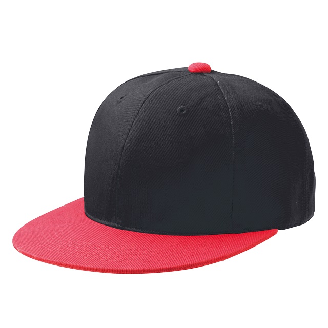 レッド／ブラック｜フラットバイザーキャップ