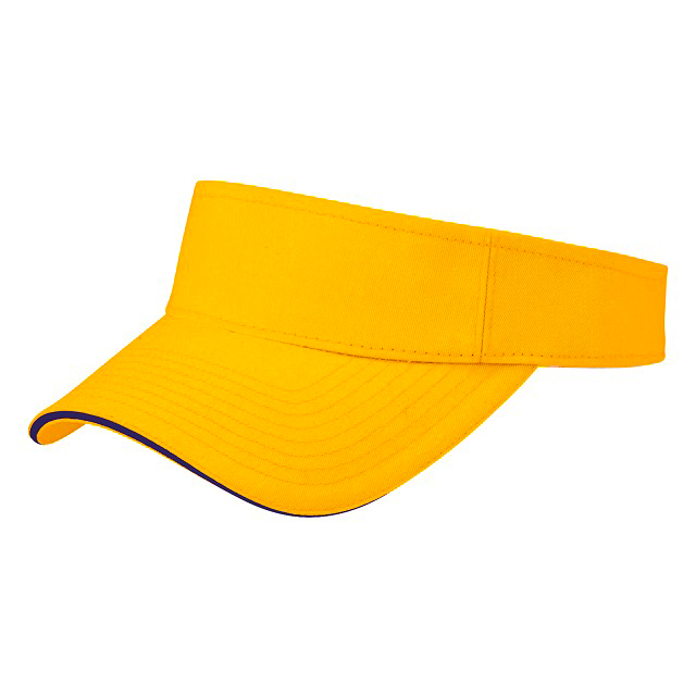 イエロー／ネイビー｜カラフルラインバイザー