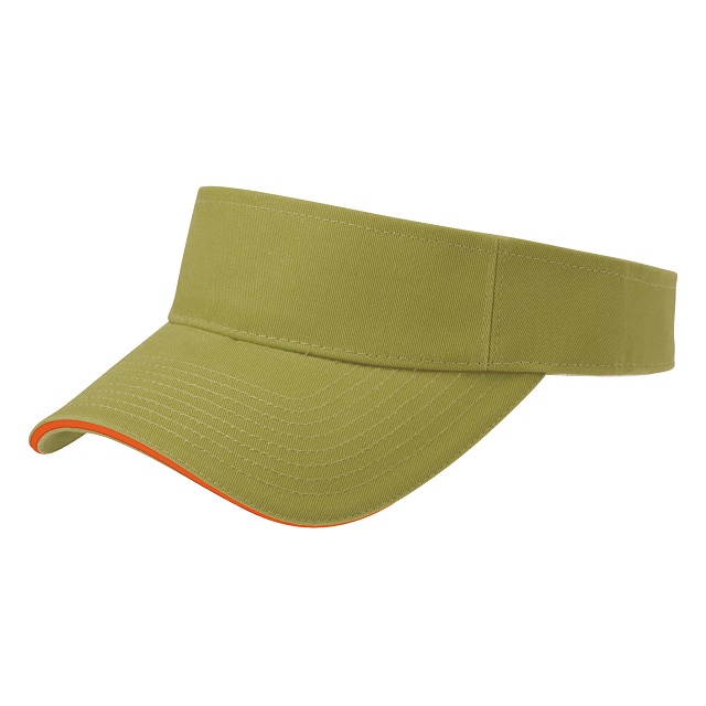 カーキ／オレンジ｜カラフルラインバイザー