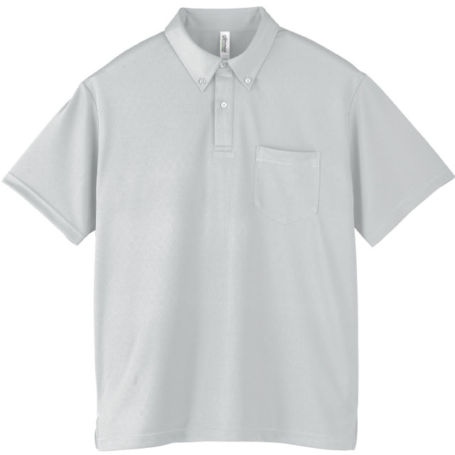 シルバーグレー｜爽快ポケット付きボタンポロシャツ