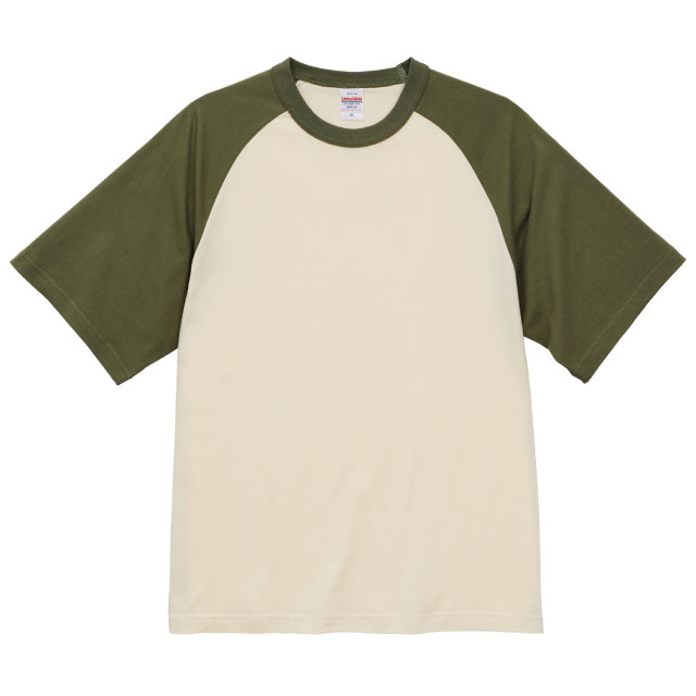ヴィンテージナチュラル×ライトオリーブ｜ラグランショートスリーブTシャツ