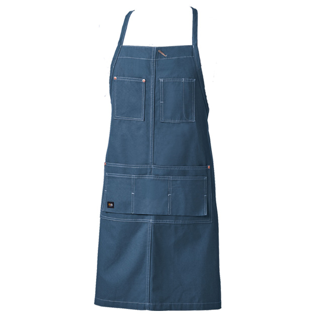 ブルー｜おしゃれステッチエプロン（首掛け）