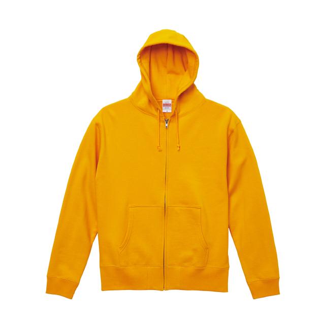 ゴールド｜カラフルフードジップパーカー