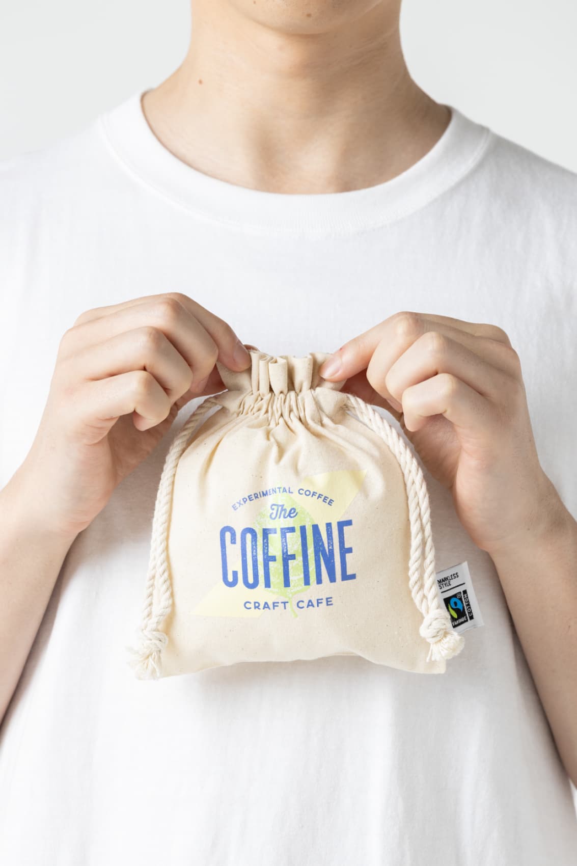 フェアトレードコットンフリル巾着（S）｜トートバッグ