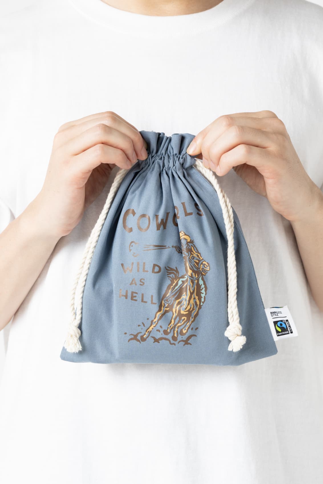 フェアトレードコットンフリル巾着（M）