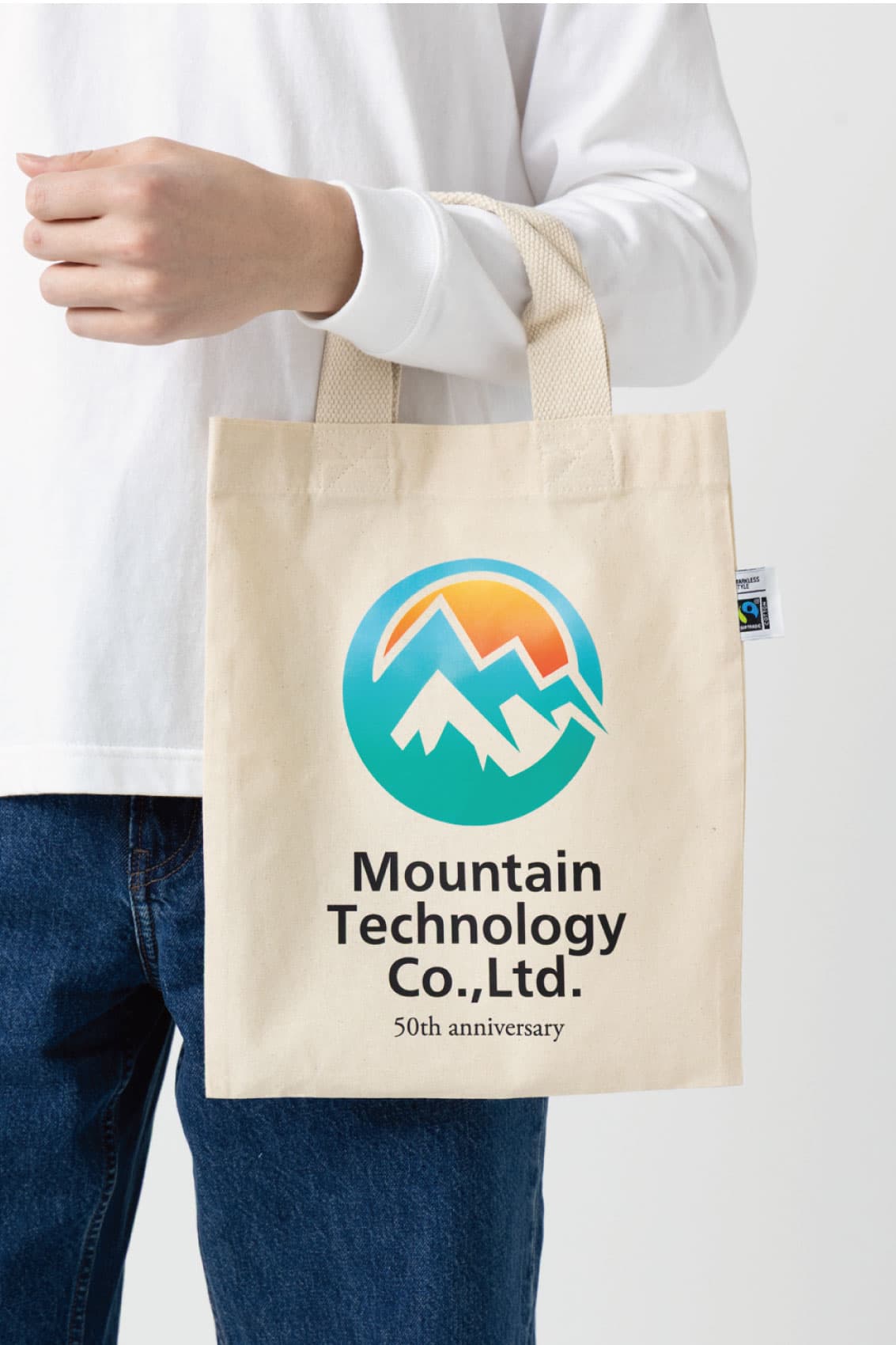 フェアトレードコットンA4フラットバッグ　ナチュラル｜トートバッグ