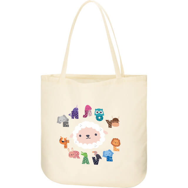 コットンラウンドボトムバッグ（L）